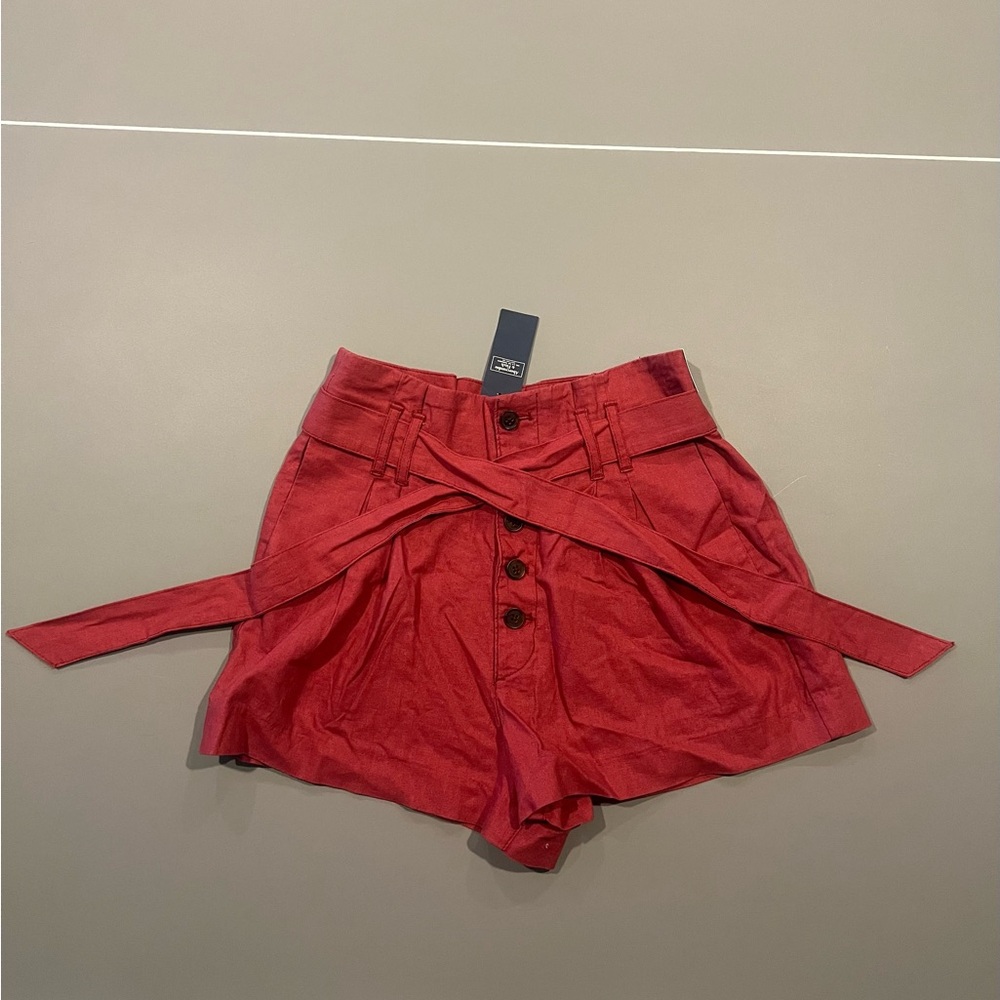 Abercrombie & Fitch Paper Bag Linen Shorts